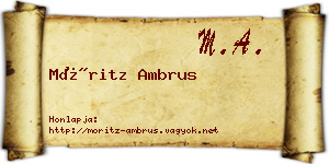 Móritz Ambrus névjegykártya